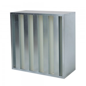 GALVANIZED FRAME HEPA FILTERS V-BANK DESIGN-292MM HIGH CAPAC