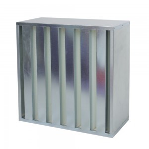 GALVANIZED FRAME HEPA FILTERS V-BANK DESIGNE-292MM MAX CAPAC